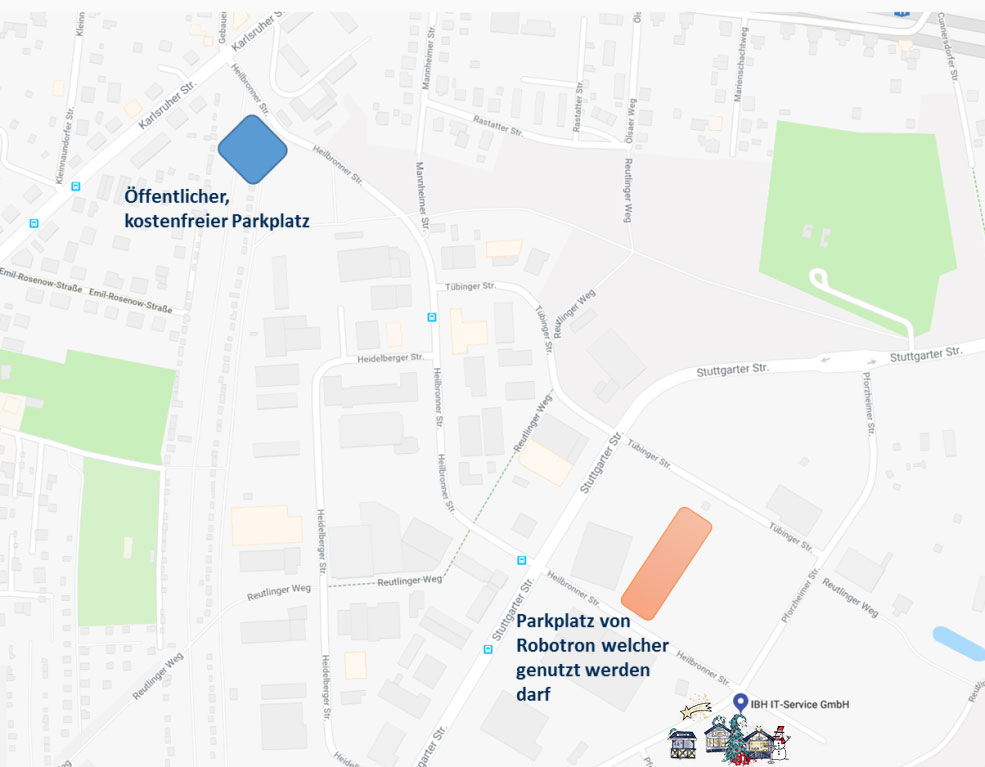 Karte von IBH IT-Service GmbH und den vor Ort gegebenen Parkmöglichkeiten